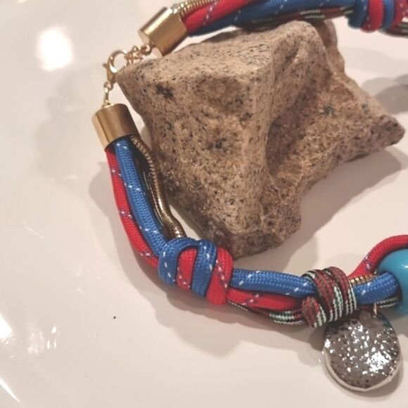 New ZARA Colored cord necklace with charms - Picture 6 of 11